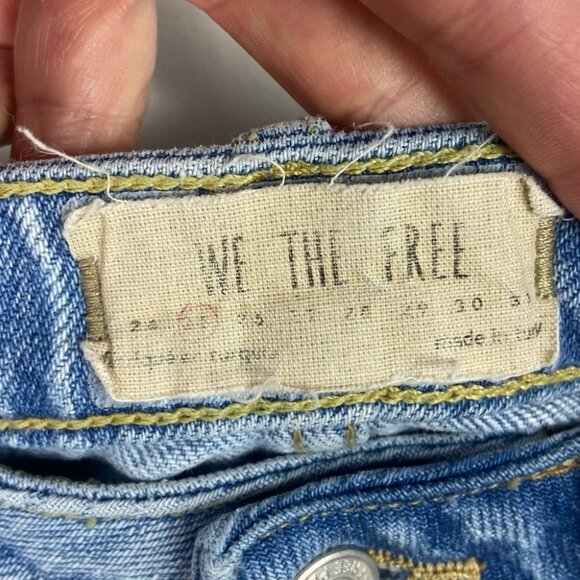 Free People Denim A-Line Light Wash Skirt Size 25 Revolve Distress Button Front - Picture 5 of 13